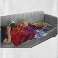 thumbnail image 6 of Retro Soft Flannel Fleece Throw Blanket, Abstract Watercolor Artwork Elements Natural Waved Creative Composition, Cozy Plush for Indoor and Outdoor Use, 50" x 60", Multicolor, by Ambesonne, 6 of 6