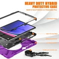 thumbnail image 6 of ELEHOLD Rugged Case for Samsung Galaxy Tab S9 Plus / Tab S9 FE Plus 12.4" Tablet, Heavy Duty Shockproof Rotating Stand Handstrap Pen Holder Case with Shoulder Strap for Galaxy 12.4 Inch,Purple, 6 of 10