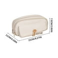 thumbnail image 5 of Dopebox Big Capacity Pencil Pouch 3 Ring Binder Pencil Cases Pencil Case with Zipper Portable Handle Pencil Bags With Zipper, Aesthetic Pencil Case (Beige), 5 of 8