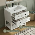 thumbnail image 4 of DELUXE LIVING 30" Bathroom Vanity with Sink,Modern Bathroom Single Sink Vanity, Bathroom Storage Cabinet with Drawers& Storage Shelf, SMC Integral Sink, White, 4 of 9