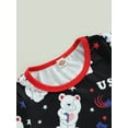 thumbnail image 5 of Wassery 4th of July Kids Boys Independence Day Outfits 3T 4T 5T 6T 7T Toddle Girls Summer Outfits Short Sleeve Crew Neck Bear Print T-shirt Tops + Shorts Set 0-7T, 5 of 8