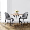 thumbnail image 1 of CorLiving Ezra Round Engineered Wood Top Indoor Dining Table with Black Iron Hairpin Legs, Brown Woodgrain, 1 of 8