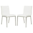 thumbnail image 5 of Set of Two Minimalist White Faux Faux Leather Chairs, 5 of 5