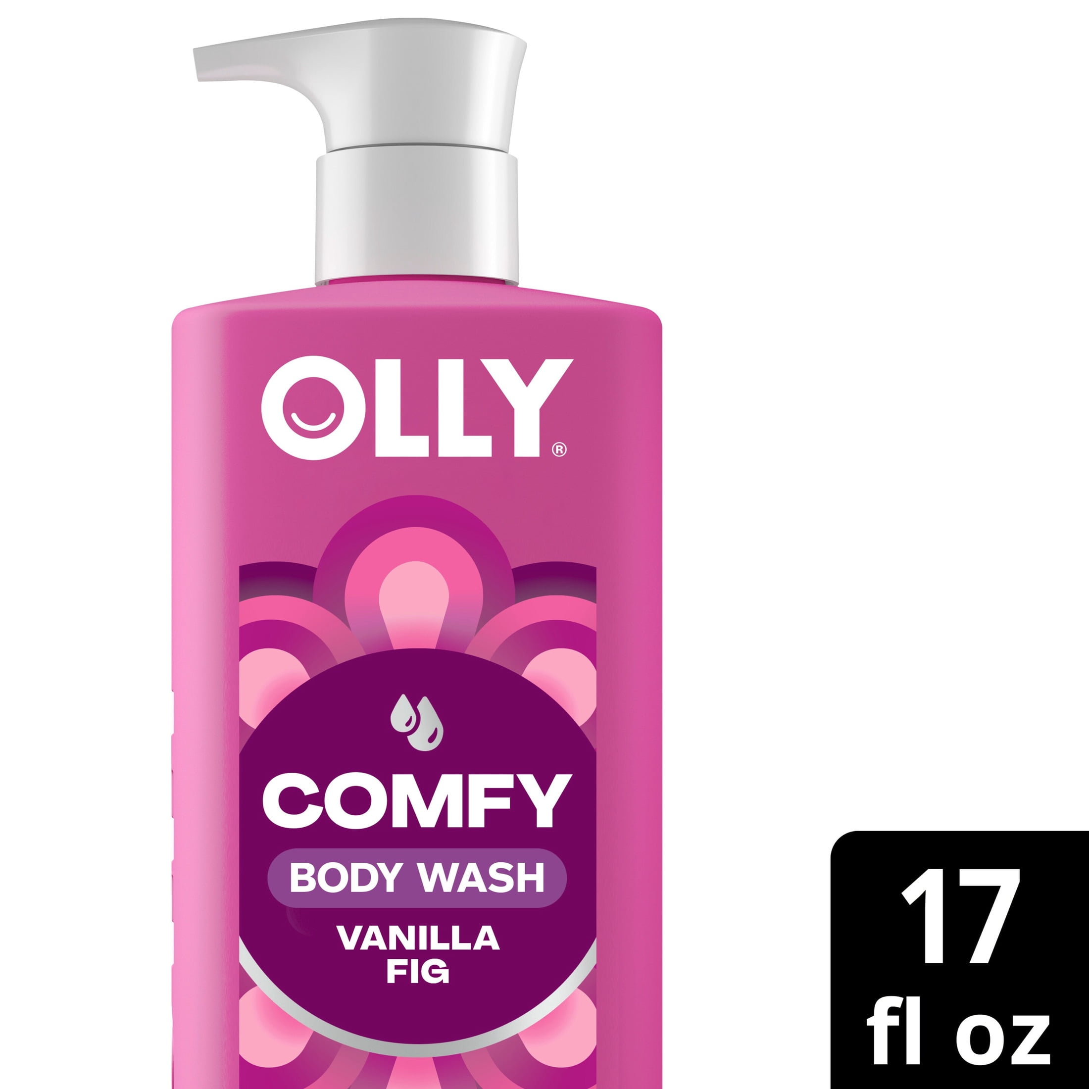 (4 pack) OLLY Body Wash with ceramides, chamomile oil & vitamin E Comfy Mood + Skin to Hydrate & Nourish Skin, 17 Fl Oz
