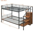 thumbnail image 3 of Yesfashion Twin Over Full Bunk Bed, Bunk Bed with Wardrobe, Lateral Storage Ladder, Iron Frame, Solid Slates, Multi Functional Bunk Bed for Dormitory, Bedroom, 3 of 9
