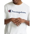 thumbnail image 3 of Champion Men's Graphic Short Sleeve T-Shirt, Standard Fit, Classic Script Logo, Midweight 100% Cotton, Sizes S-4XL, 3 of 7