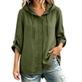 thumbnail image 2 of Cmfcve Gauze Hoodie Shirts for Women Sun Protection Beach Cover Ups Lightweight Long Sleeve Button Down Blouses, 2 of 9