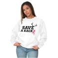 thumbnail image 4 of Save A Rack Antler Breast Cancer Pink Women Crewneck Sweatshirt Brisco Brands S, 4 of 6
