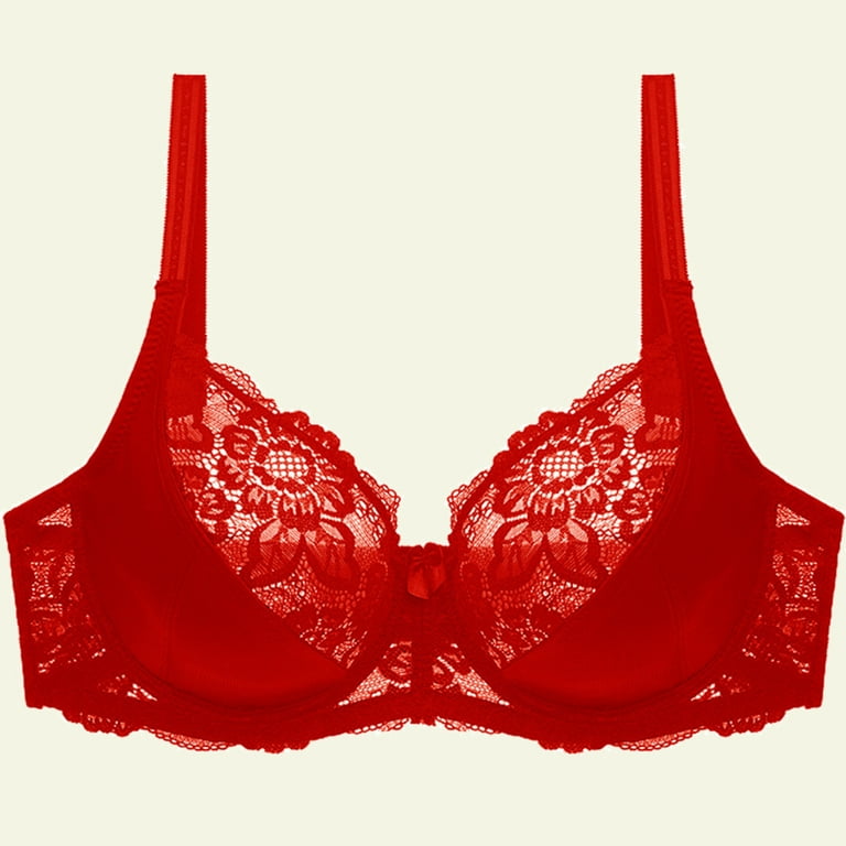 YWDJ Bras for Women Push Up No Underwire Plus Size Lace for Sagging Breasts  Breathable Ladies Traceless No Steel Ring Gathering Underwear Everyday Bras  for Women Sports Bras for Women Red XXXL 