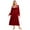 Wine Red, variant on Women's Vintage Velvet Nightgowns Long Sleeve Lace V/Square Neck Sleepwear Pajama Dress Long Sleepshirts Ladies Lightweight Nightdress