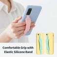 thumbnail image 2 of IBAOLEA Universal Silicone Phone Finger Grip, Cell Phone Grip Holder with Stretching Loops, for Phone Kickstand on iPhone case. Sinji Loop Stand Pink Pink, 2 of 7