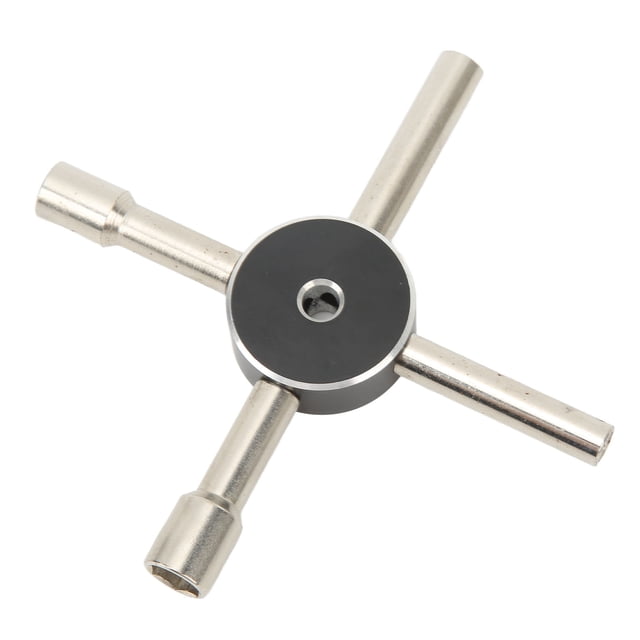 4 Way Electric Control Cabinet Key, Durable Stainless Steel Cross Electric Control Cabinet Key Portable With Keyhole For RC Vehicle