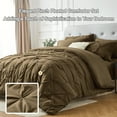thumbnail image 3 of Davulos Twin Comforter Set with Sheets Taupe Brown,5 Pieces Pintuck Bed in a Bag Twin Bed Set for Man Women Pinch Pleat Bedding Set All Season, 3 of 8