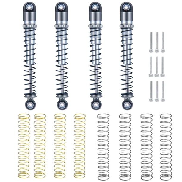 Amortiguador Trasero Delantero Bewildely 1/24 para Axial SCX24 Aleación de Aluminio Negro