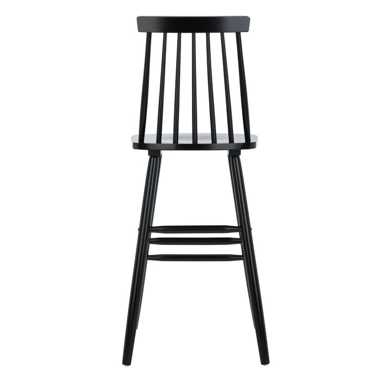 SAFAVIEH Beaufort Solid Spindle Back Bar Stool with Footrest Black