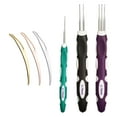 thumbnail image 4 of 6 Pieces Dreadlock Crochet Hook Hair Weaving DIY Your Hairstyle Salon Hair Extensions Tool Silicone Handle Hair Braiding Tool, 4 of 10