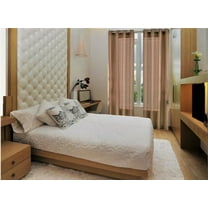 2 panel faux silk solid curtain drapes with grommets 108" total width by 63" long plain solid color for any bedroom or patio door semi-sheer panels ruby taupe non blackout