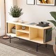 thumbnail image 7 of Roomfitters Mid Century Modern TV Stand with Tambour Door for TVs up to 65", Sideboard Buffet Tambour Cabinet with Sliding Door, Entertainment Center for Living Room, Media Console with Storage, Black, 7 of 7