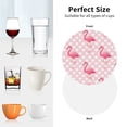 thumbnail image 6 of Fuzoiu Cute Flamingo with Heart Print Leather Coasters Set,Drink Coasters Set of 4,for Tabletop Protection, Durable PVC Coasters,Home Décor and Housewarming Gift-Round Shape, 6 of 6