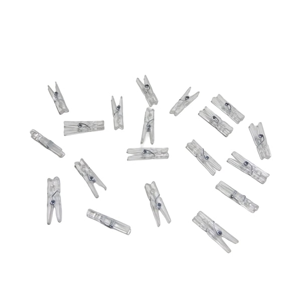 Bewildely 100 Uds. Pinzas para la ropa, Mini Clips transparentes, soporte para Clip, artilugios para manualidades, Gadget, pantalla de fotos de Decoración del hogar 200 piezas