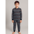 thumbnail image 6 of Chopper Club Boys' Cotton Knit Payjama Set – Navy Christmas Print, Long Sleeve Sleepwear, Sizes 6-16 (6-13 Years), Regular Fit with Cuffed Sleeves & Bottoms, 6 of 6