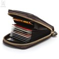 thumbnail image 5 of Gustave Women Men Leather Credit Card Holder RFID Blocking Spacious Zipper Card Wallet Small Purse with ID Window Pocket (Black), 5 of 10