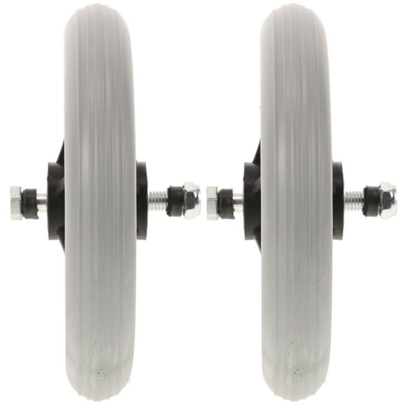 Supvox 2Pcs Grey Rubber and Steel Wheelchair Replacement Wheels Front Durable Quiet