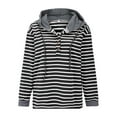 thumbnail image 6 of Ruyang Hoodies for Women Striped Color Block Tops Pullover Hooded Sweatshirt Drawstring with Pocket Women's Fashion Hoodies, 6 of 6