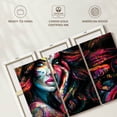 thumbnail image 6 of Elephant Stock Edgy Female Portrait Wall Art - Horizontal Multi Panel Canvas - Bedroom Wall Decor - People Multi Panel - Black And Pink Decor - 33" x 20", 6 of 8