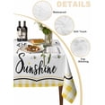 thumbnail image 2 of Sunflowers Table Cloth, Waterproof Tablecloth for Rectangle Tables, Yellow Floral Botanical Checkered Farmhouse Reusable Washable Fabric Table Cover for Restaurant Kitchen Dining Tables 60"x120", 2 of 9