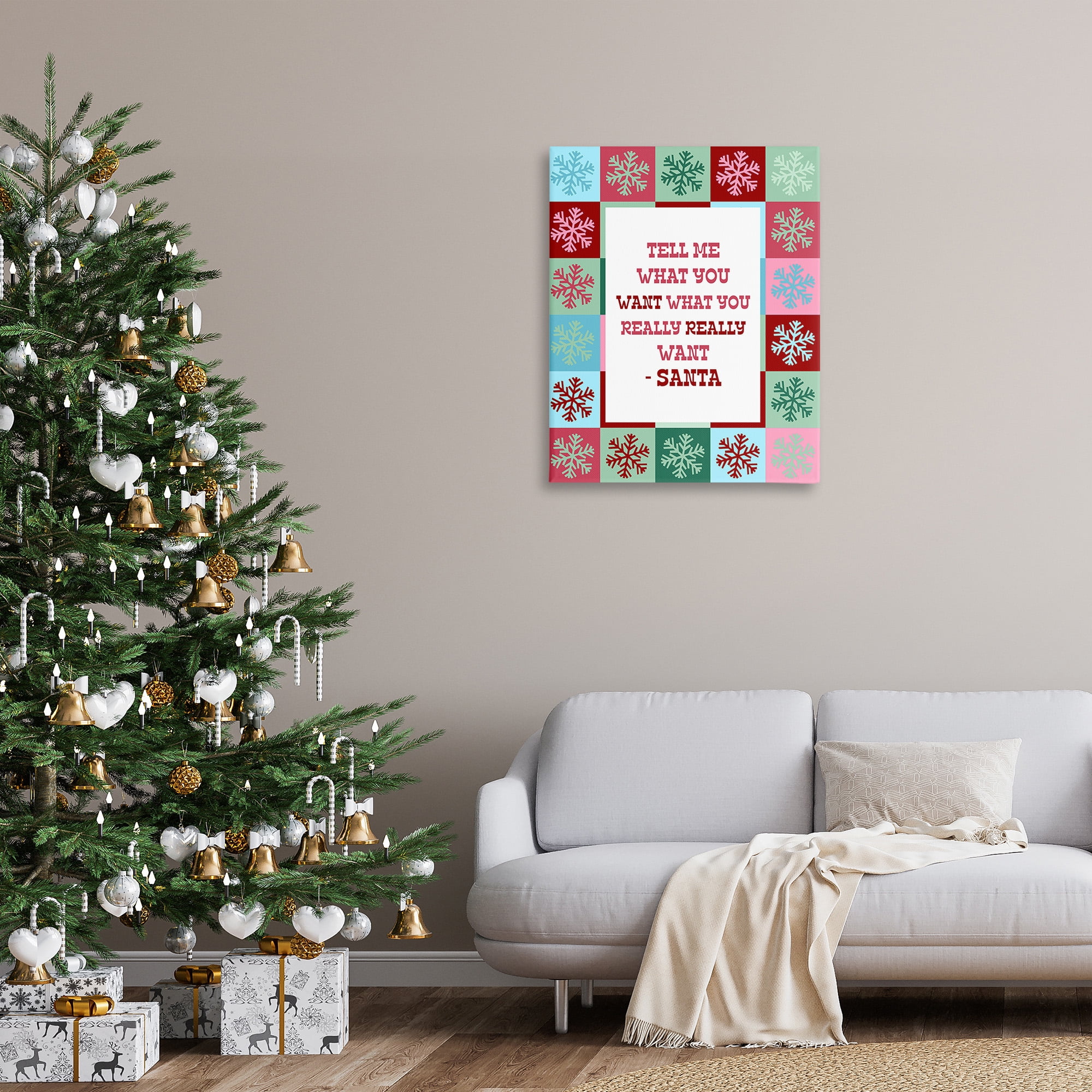 Stupell Industries Funny Santa What You Want Holiday Painting Gallery Wrapped Canvas Art Print Wall Art, 30 x 40