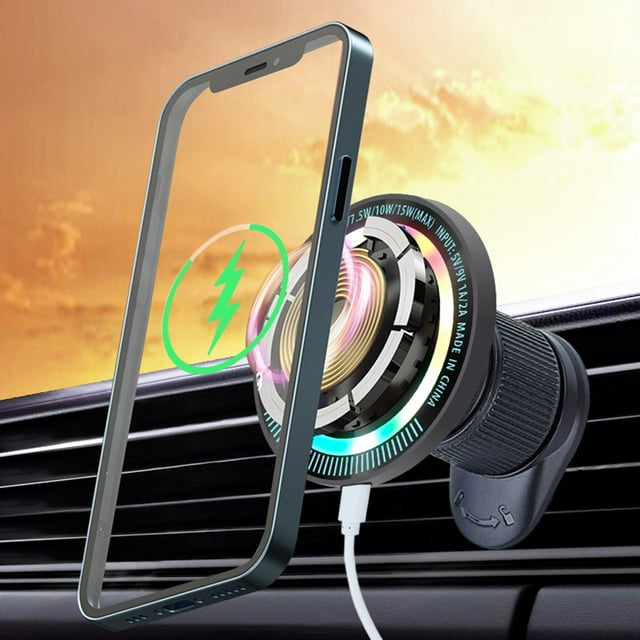 Binmer Car Wireless Magnetic Charger Automatic Open And Close 15W Fast Charging Intelligent Induction Scaling Electronic Control Telescoping Apply To All Mobile Phones