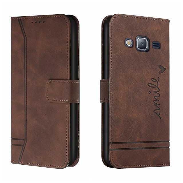 Funda con tapa estilo vintage para Samsung J2 Prime G530, ranura para múltiples tarjetas, protección total, estilo retro, material PU+TPU