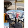 thumbnail image 4 of Outdoor Tablecloth with Umbrella Hole and Zipper, Blue Ombre Christmas Square Table Cloth 54x54 Inch Waterproof Tablecloth, Xmas Snowman Snowflake Winter Picnic Table Cover for Patio Camping, 4 of 7