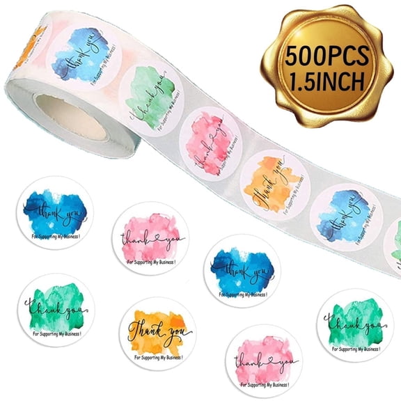 Youersen Thank You Business Stickers, Ink Painting Gift Wrap Labels, Shipping Labels, pack of 500