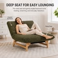thumbnail image 4 of 43" Oversized Accent Chair, Paproos Comfy Reading Chair, Cloud Lounge Accent Chair Bean Bag Chair for Adults, Corduroy Upholstered&nbsp;Lazy Sofa for Living Room Bedroom, Antique Green, 4 of 10