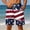 Orange, variant on Men's Patriotic 4th of July Print Quick-Dry Swim Trunks, Elastic Waist Beach Shorts with Pockets Purple S
