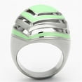 thumbnail image 3 of Luxe Jewelry Designs Women's High Polished Stainless Steel Heart Design Ring with Epoxy Emerald -, 3 of 4