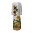 thumbnail image 5 of Robes d'Invité de Mariage pour Femmes Aguichant Robe Longue Imprimée Numérique Col en V avec Poches Robe à Manches Longues Robe à Manches Longues en Liquidation, 5 of 5