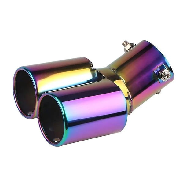 Universal Car Exhausts Dual Muffler Tip High Quality Double Pipe Chrome Finish Modified Exhaust Tips Tail Pipe 63mm~12616