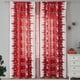 thumbnail image 4 of Fiudx Decoración del hogar 1 cortina navideña roja con forma de muñeco de nieve y varillas, cortinas navideñas con estampado de temática navideña, 4 of 6