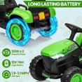 thumbnail image 3 of EastVita 3 in 1 Ride on Tractor, 12V Ride on Bulldozer with Detachable Trailer, Kids Electric Vehicles Ride on Toy with Remote Control, Bucket, Horn, Lights, Music green, 3 of 6