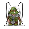 thumbnail image 1 of Xecao Fishing Gnome Pattern Sports Drawstring Backpack - String Swim Gym Bag with Wet Proof Pocket for Women&Men-Small, 1 of 6