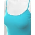 thumbnail image 5 of RT1002 Ladies Adjustable Spaghetti Strap Basic Long Cami Tank Top Aqua S, 5 of 5