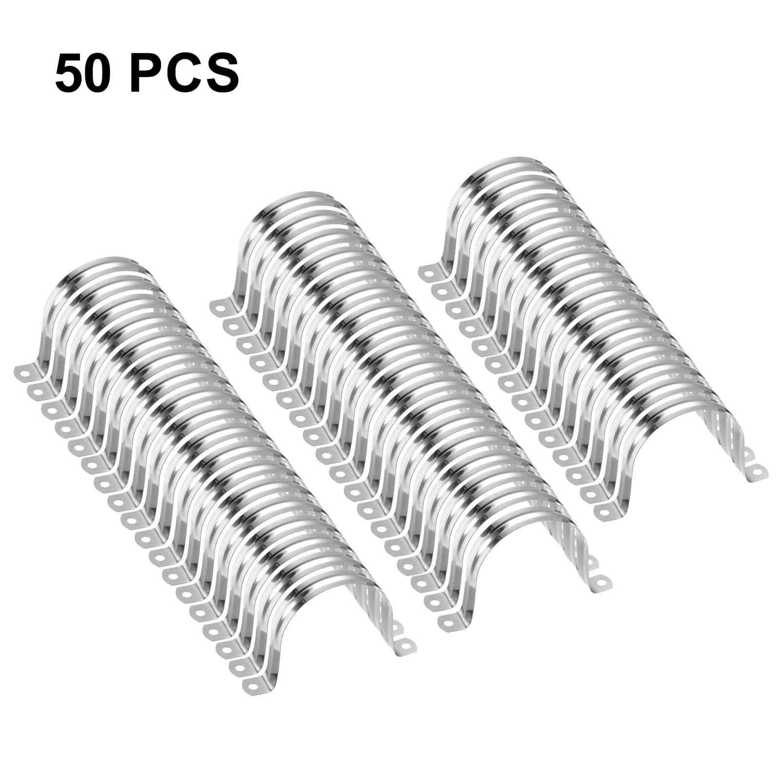 Uxcell 50pcs 3-Inch 75mm Conduit Clamps M75 U Tube Pipe Clamp Stainless Steel Rigid Pipe Strap Bracket