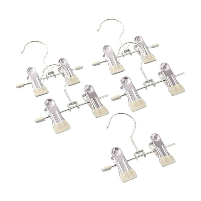 Pinzas de acero inoxidable para ropa, colgador de armario multifuncional, abrazaderas organizadoras para botas altas, pantalones, bolsos, 5 uds. beige