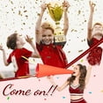 thumbnail image 4 of NOGIS 4 Pcs Cheerleading Pom Poms Bulk Cheer Pom Poms Sets Metallic Foil Fun Spirited Cheer with Plastic Handles, Cheerleader Pom Poms for Kids Adults Sports Match Cheering Squad (Red, Gold), 4 of 7