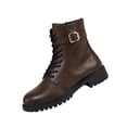 thumbnail image 3 of Willtoo Womens Ankle Boots Buckle Decor Lace Up Side Zipper Booties Low Block Heel Lug Sole Casual Short Boots for Winter Daily Wear, 3 of 6