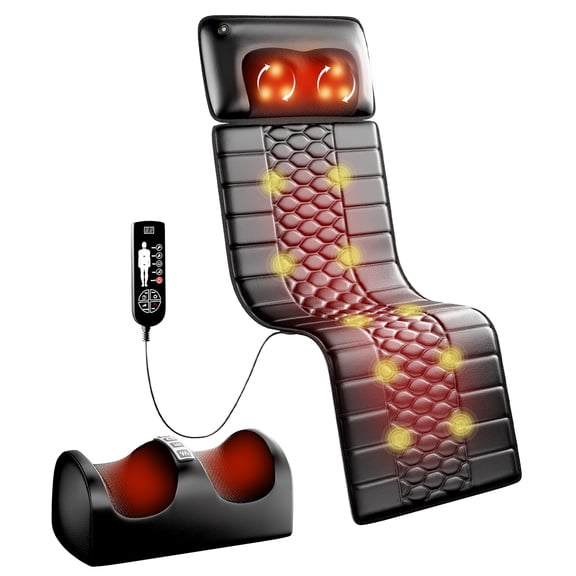 Himouta Full Body Massage Mat with Heat, Detachable Massager Pad, 10 Vibrating Motors,Deep Tissue Pain Relief for Back,Leg Relax Gift for Mom Dad