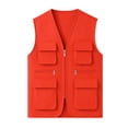 thumbnail image 5 of Kids Cargo Vest Utility Fishing Vests Multi Pockets Zip Up Sleeveless Casual Fashion Jacket for Young Boys and Girls Orange 9-10 Years, 5 of 6